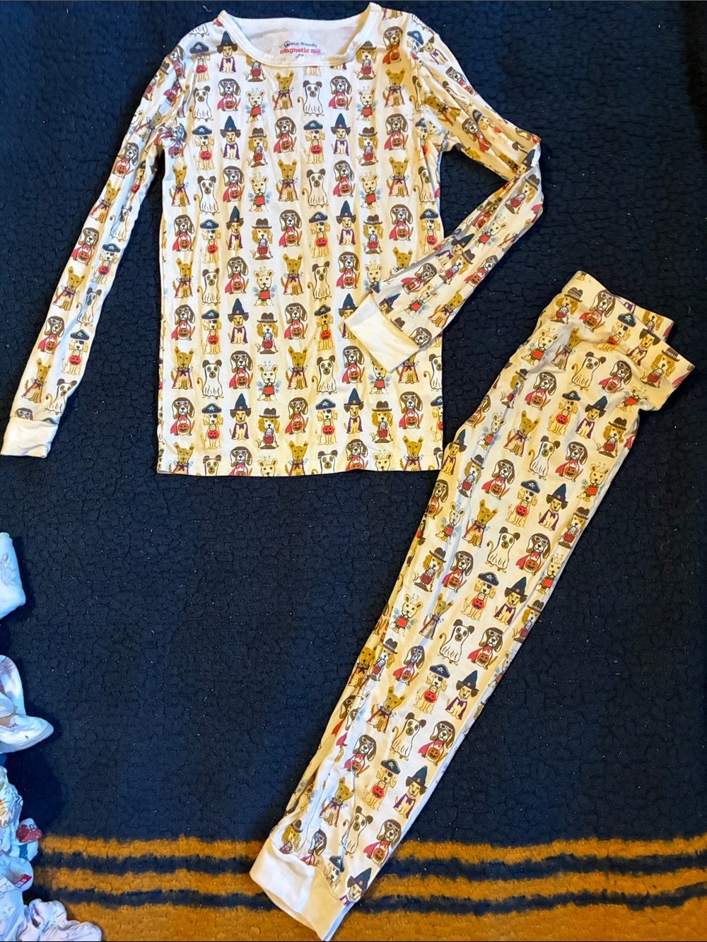 Magnetic Me Cream Kids Long Sleeve Dog Character Pajama Set